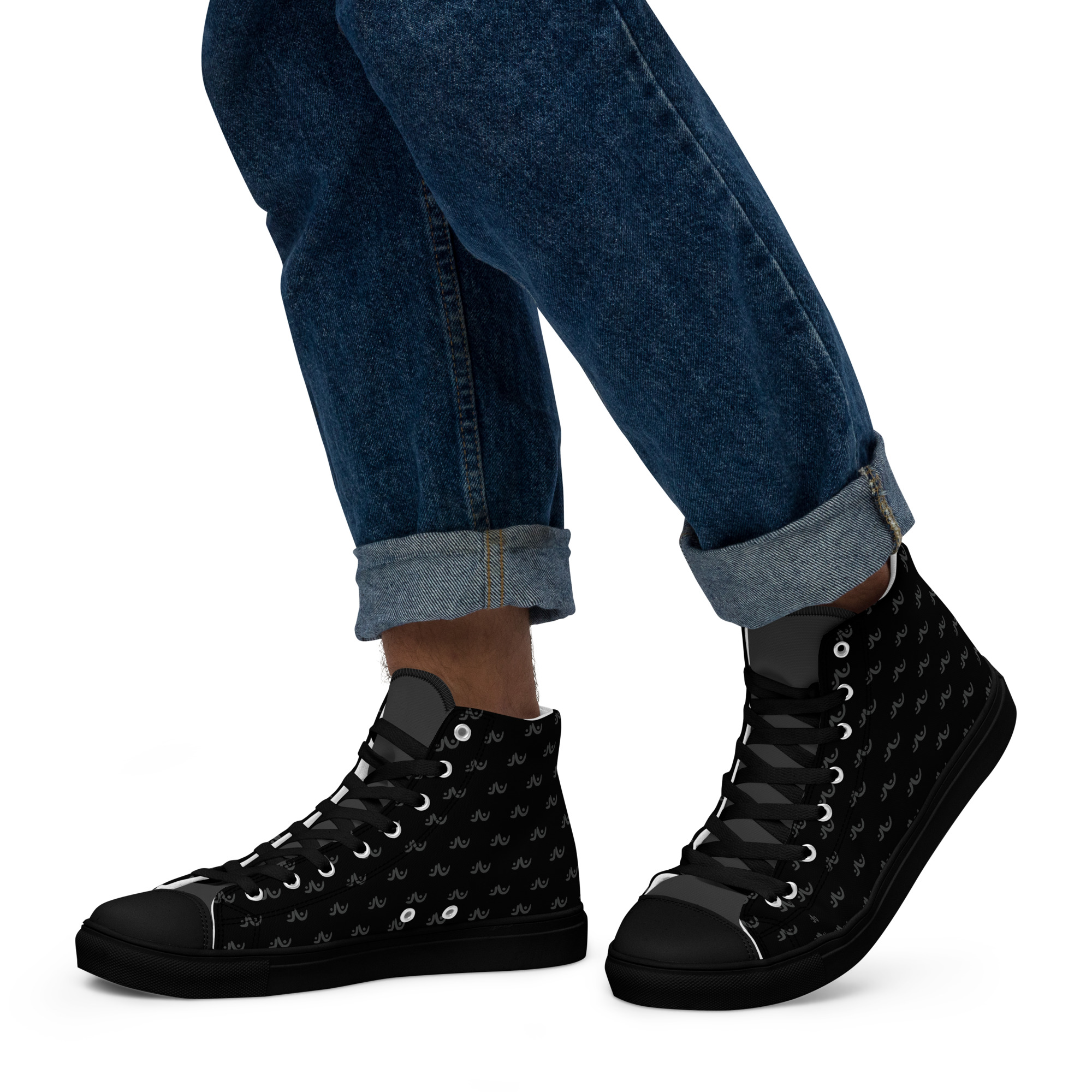 Uplift (Dark Pattern) Men’s high top canvas shoes - Image 2
