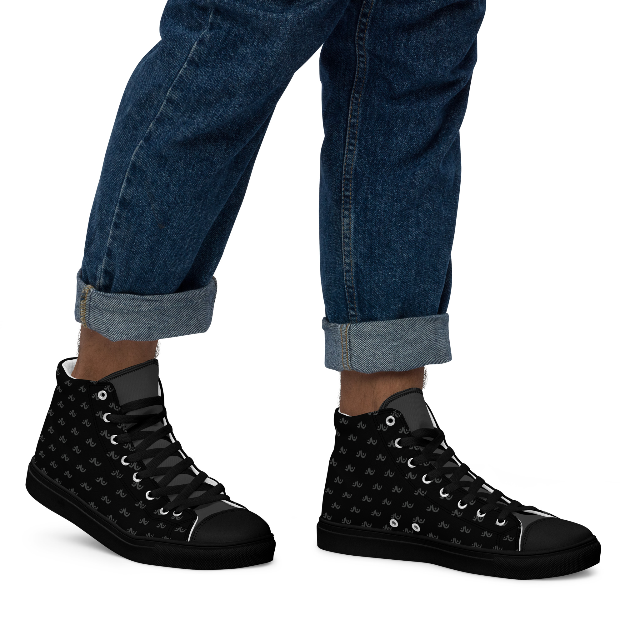 Uplift (Dark Pattern) Men’s high top canvas shoes - Image 3