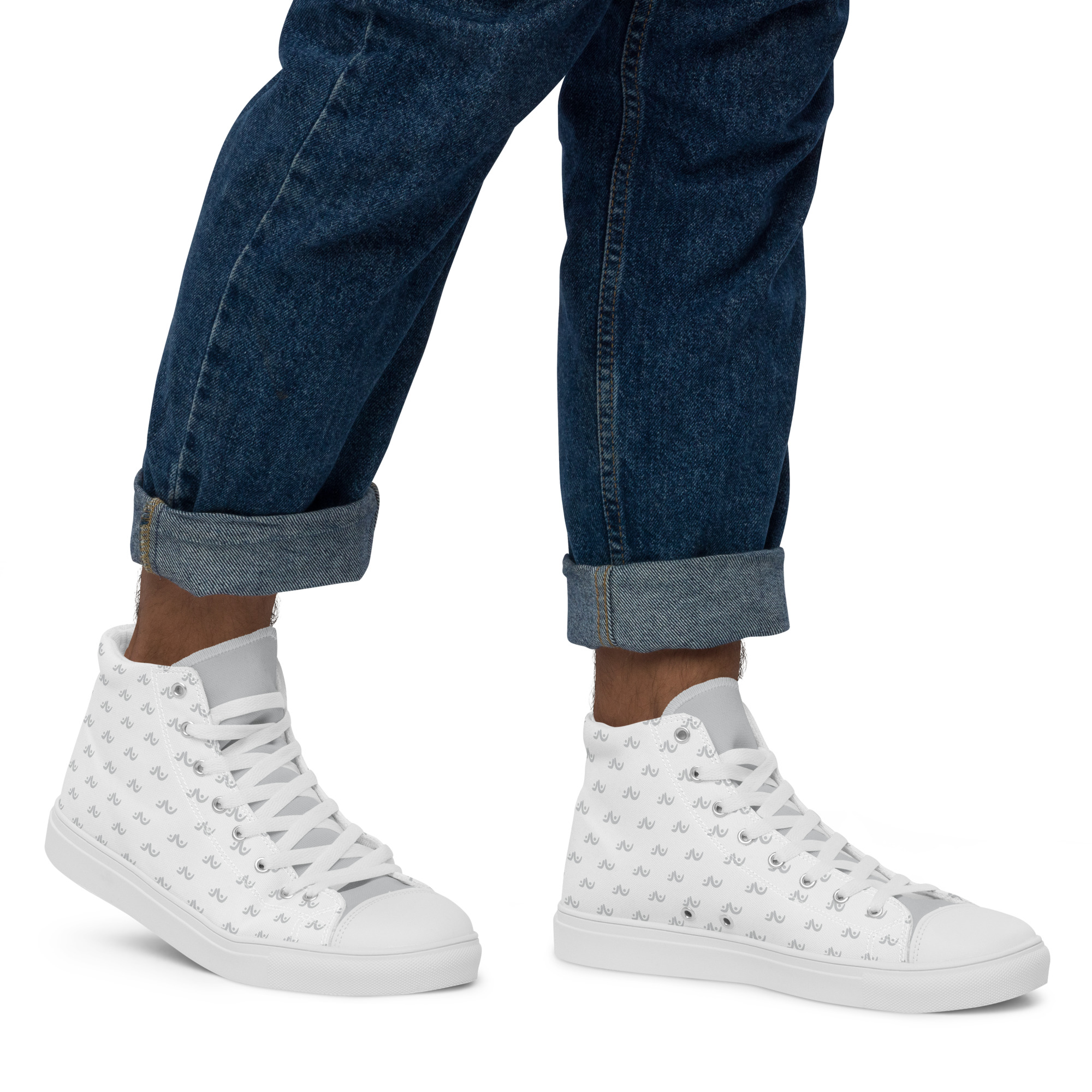 Uplift (Pattern) Men’s high top canvas shoes - Image 3